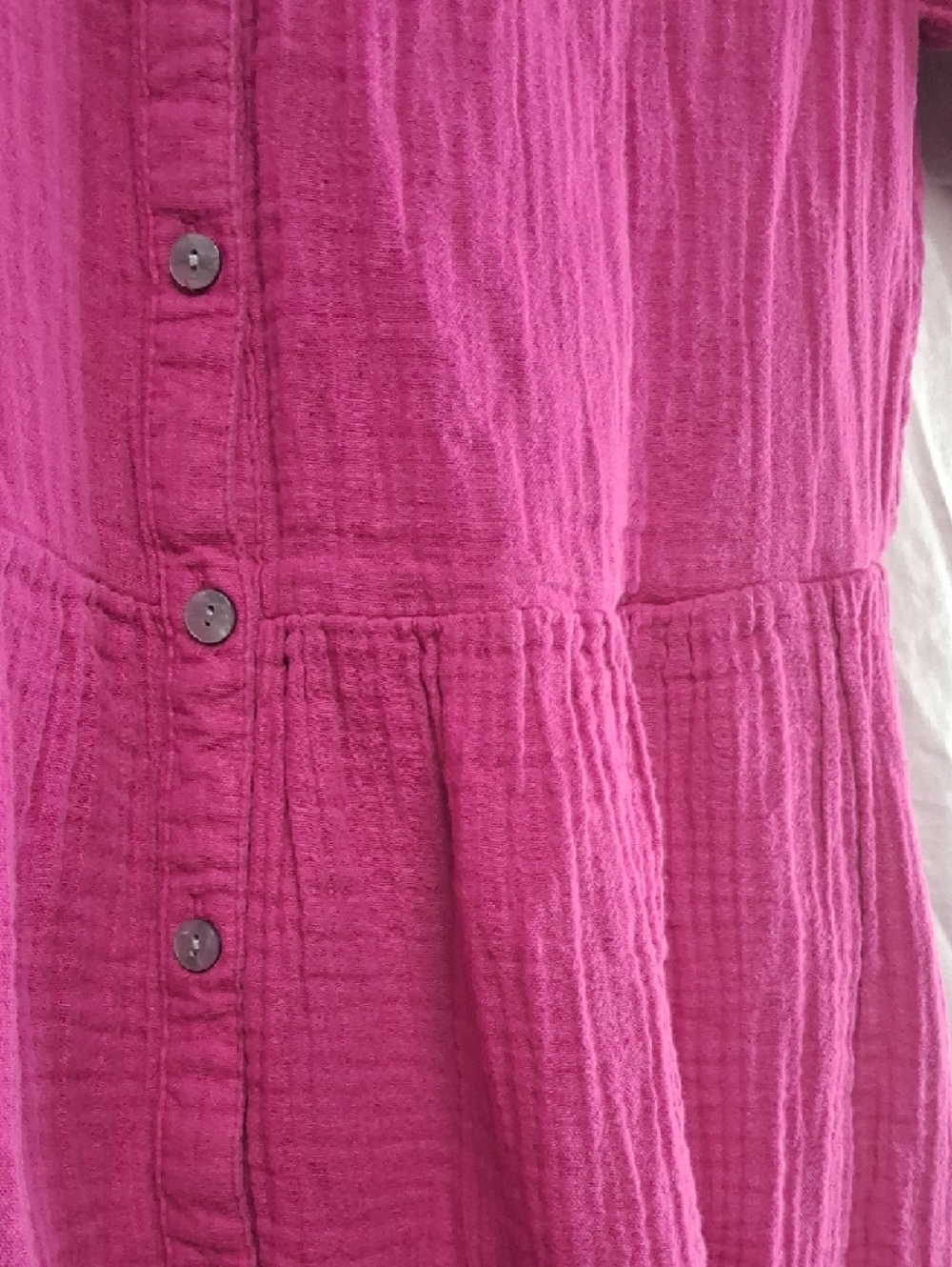 Sonoma Fuchsia Button-Front Midi Dress - Picture 7 of 9